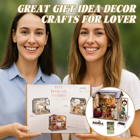 Kisoy Romantic and Cute Dollhouse Miniature DIY House Kit Creative Room Perfect DIY Gift for Friends,Lovers