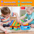 RAINBOW TOYFROG Building Blocks for Toddlers, 74 PCS Educational Development STEM Toys with Alphabet & Number Stickers,