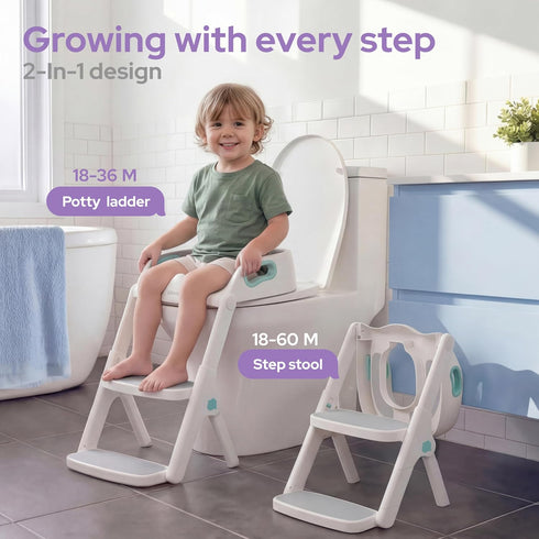 lalalark 2-in-1 Potty Training Seat, Toddler Toilet Seat with Steps, Upgrade Potty Step Stool for Toddler