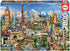 Educa Europe Landmarks 2000 Piece Jigsaw Puzzle with Glue Included, Completed Image 37.75" x 26.75" - Ages 14+ (17697)