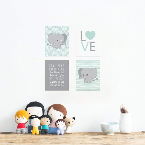 Children Inspire Design Elephant Nursery Decor - Wall Art for Kids, Playroom Decor, 11x14