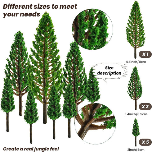 Sumind 18 Pcs Forest Animals Figurines, Woodland Toys Model Trees Kit, Miniature Plastic for Cake Toppers, Birthday