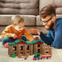 Wondertoys 208 Pcs Classic Wooden Log Set, Real Wood Building Logs for Ages 3+, Retro Gift Set for Boys