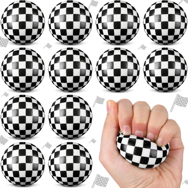 Soulchen 12 Pcs Race Cars Party Favors 1.97'' Stress Balls, Black and