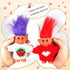 Cutextris 2 PCS Retro Lucky Troll Dolls in Hand-Knit Sweaters - Colorful, Adorable, Great for Collections, School