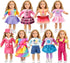 WONDOLL 9 Sets American 18 Inch Doll Clothes and Accessories - Outfits