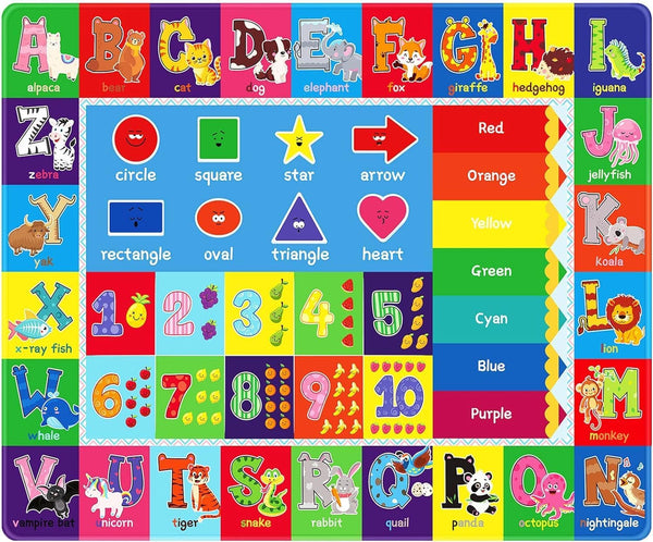 Kids Rug for Playroom, ABC Play Mat Educational Rugs, Soft Non-Slip Rug