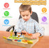 Montessori Toddler Toys - Baby Wooden Busy Board - Sensory Toys with Light Switch for Educational Activities for