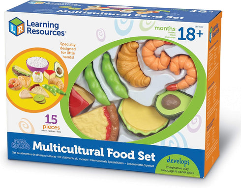 Set Learning Resources New Sprouts Multicultural Play Food - Toddler Groceries Toys, Imaginative Play, Language