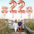 KatchOn, Rose Gold 22 Number Balloons - 40 Inch Foil Number Balloon for 22 Birthday Party Decorations