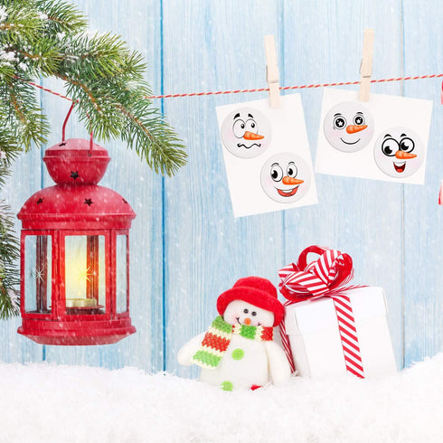 800 Pcs Christmas Snowman Sticker Roll - Cute Round Circle Stickers for Winter Party Decoration