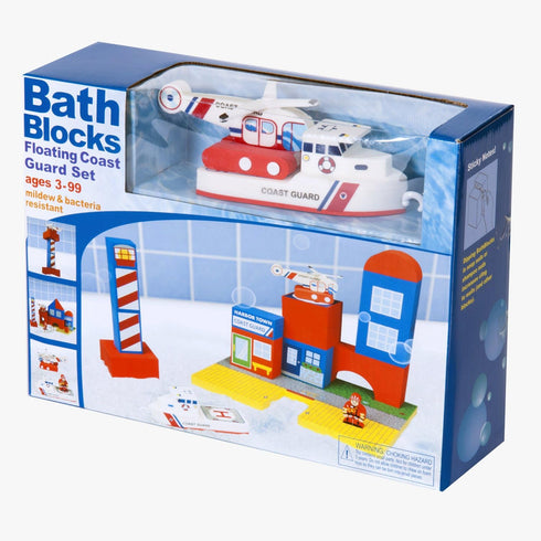 BathBlocks Floating Coast Guard Set, Red & Whte