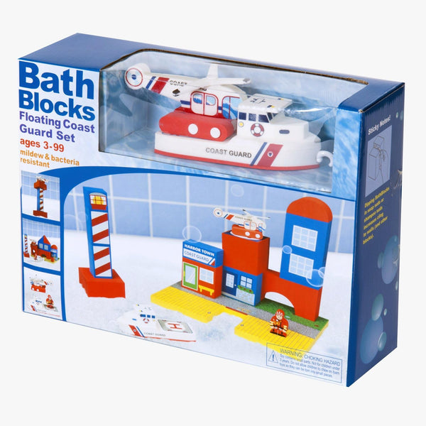 BathBlocks Floating Coast Guard Set, Red & Whte