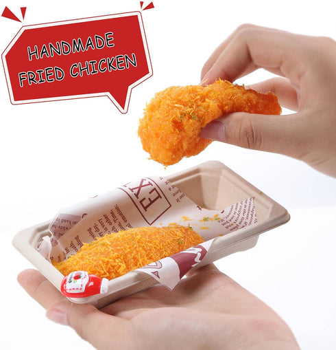 Handmade Taba Fried Chicken Squishy - Crispy Chicken Silicone Squishy Toy, Soft Stress Relief Fidget Toys for Kids