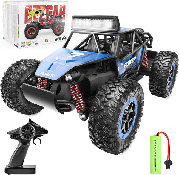 BEZGAR TB201 1:20 Scale RC Cars, High Speed Electric Toy Off Road Vehicle Monster Truck with LED Headlight for 8-12