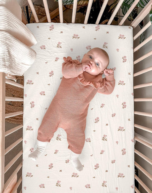 Pack 2 Pack, Pack 27"x39", and Play Sheets for Baby Boy and Girl Neutral Muslin Cotton N Play Mattresses Sheet Muslin