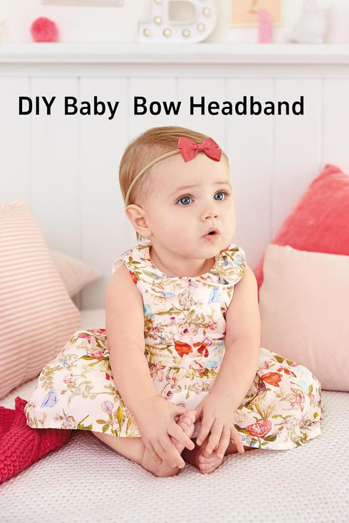 Qearl 60 Pack Soft Stretchy DIY Nylon Headbands, Hair Bands Bows DIY Accessory for Newborn Baby Girls