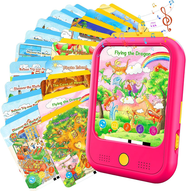 Qiaojoy Kids Learning Tablet Bilingual, Educational Learning Toys for Toddlers 3-5 Year Olds,