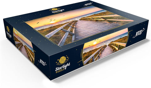 MyPuzzle 1000 Piece Jigsaw Puzzle - Sunset on Dune Beach in The North Sea for Adults