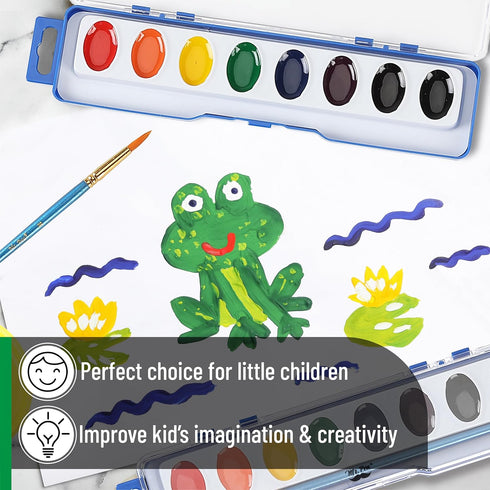 2 Pack, 8 Set, Mr. Pen- Washable Watercolors, Colors with Paint Brush, Watercolor Paint Water Color Painting Kids