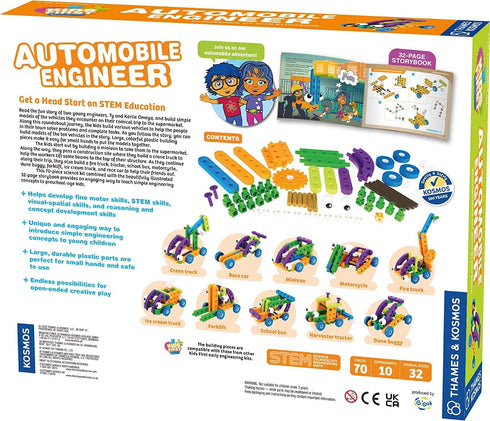 32 3+ Thames & Kosmos Kids First Automobile Engineer Kit | STEM | Page Full-Color Illustrated Storybook | Ages |