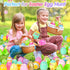 36 3.15" SevenQ Plastic Easter Eggs Empty Fillable Pcs Printed Colorful Egg for Hunt Basket Stuffers for Teens Pinata