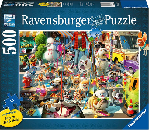 Ravensburger The Dog Walker Large Format 500-Piece Jigsaw Puzzle | Unique Softclick Technology | Dean MacAdam's Artwork