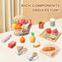 Playset, Set 3 4 5 Pithfor Picnic Wooden Play Food for Kids Kitchen, Cutting Pretend Play Kitchen Food Toy for Toddlers
