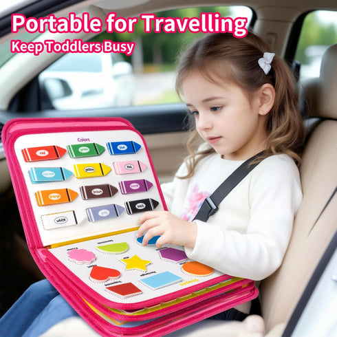 12-Page Toddler Busy Board Montessori Toys, Busy Book for Kids, Quiet Educational Activity Book, Learning Sensory Toys