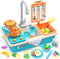 CUTE STONE Play Kitchen Sink Toys with Upgraded Real Faucet, Play Cooking