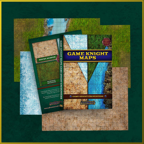 Game Knights Game Knight Encounters Map Mat, Double-Sided Gloss Laminated Dry Erase Battle Map for Roleplaying