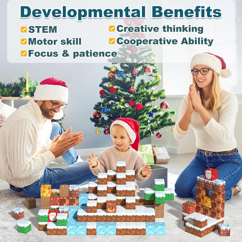 Magnetic Blocks Kids Toys - STEM Magnet Building Cubes for Boys and Girls Ages 3-7, Montessori Educational Toy