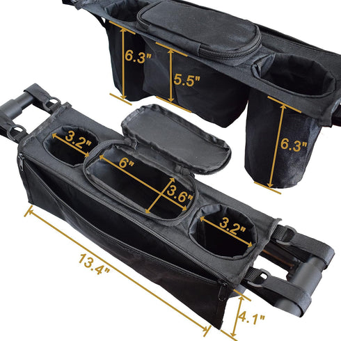YEEDOIDO Non-Slip Organizer for Wagon, Parent Console Caddy with Cup Holders Universal for Folding Kids Pet Stroller