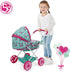 509 3+ Crew: Mint Heart - Daisy Doll Pram - Pink & Green, Bassinet, Storage Basket, Retractable Canopy, Folding