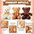 HyDren 12 Pcs Bear Stuffed Animal, 12 Inch Bulk Soft Plush Bears with Ribbon Bow Ties for Gifts
