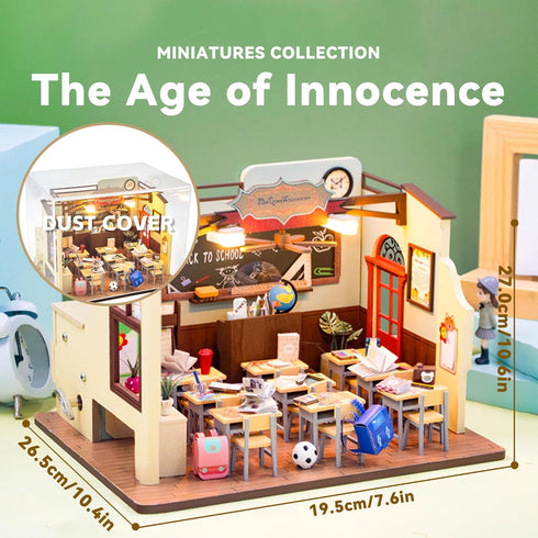 Flever Dollhouse Miniature DIY House Kit Creative Room with Furniture for Romantic Valentine's Gift(The Age