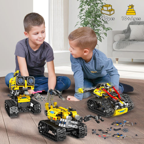 5 1 10+ (560 CUBIMANA Robot Building Toys for Kids - in Remote- & App-Controlled Robots Toy, RC Wall/Engineering/Mech