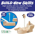 Set: 5+) Creativity for Kids Buildeez! Easy Wooden Model Pirate Ship, Sea Skull - DIY Arts & Crafts Kit, STEM Toys