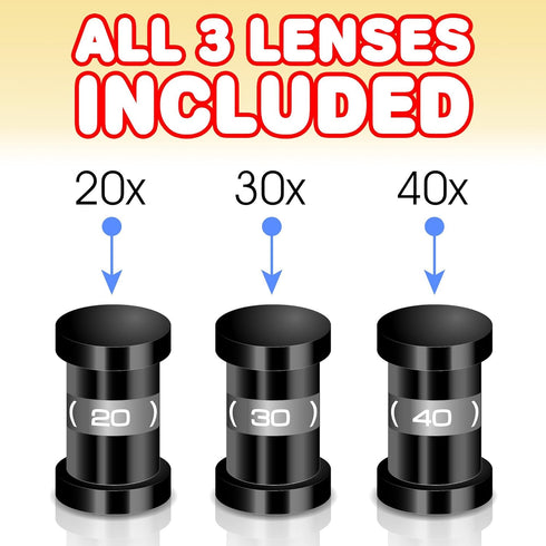 ArtCreativity 3 (20x, 30x, 40x) 3+ Kids Telescope for Beginners with Tripod Stand & Eyepieces | Educational Astronomy