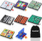8-in-1 Mini Travel Board Games Set, Magnetic Checkers Game with Folding Magnet