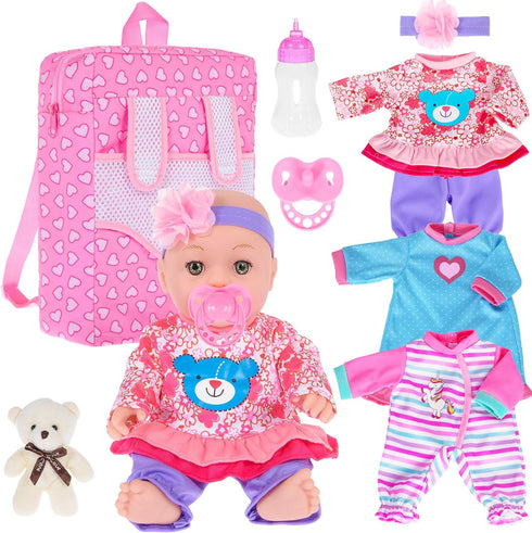 ebuddy 12 inch Baby Doll and Accessories-Reborn Baby Dolls Real Life Baby