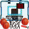 Indoor Basketball Hoop with LED Lights, Mini Basketball Toys for Kids 5-10+ Years, Over The Door with Scoreboard