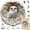 Wooden Puzzles Adults 300 Pieces, White Owl Animal Shaped Wood Puzzle with