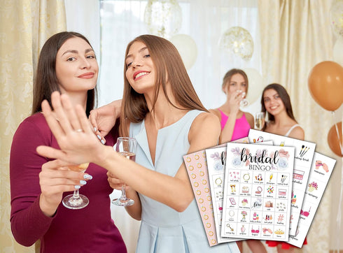 Bridal Bingo Cards for 24 Players | Bridal Shower Game for Wedding/Bachelorette Party Activities & Decorations (06)