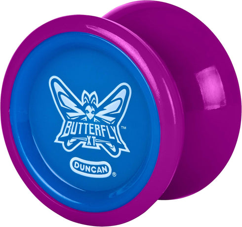 Duncan Toys Butterfly XT Yo-Yo with String, Ball Bearing Axle and Plastic Body, String Trick Yo-Yo, Purple with Blue Cap