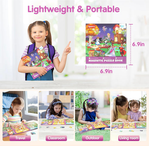 SYNARRY Princess Fairy Party Magnetic Puzzles - 36 Pieces Travel Puzzles for Kids Ages 3-6 Birthday Gifts