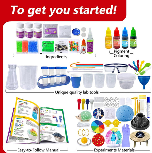 300+ Set UNGLINGA Experiments Science Kit for Kids | S.T.E.M Educational Toys with Lab Manual | Volcano, Crystal