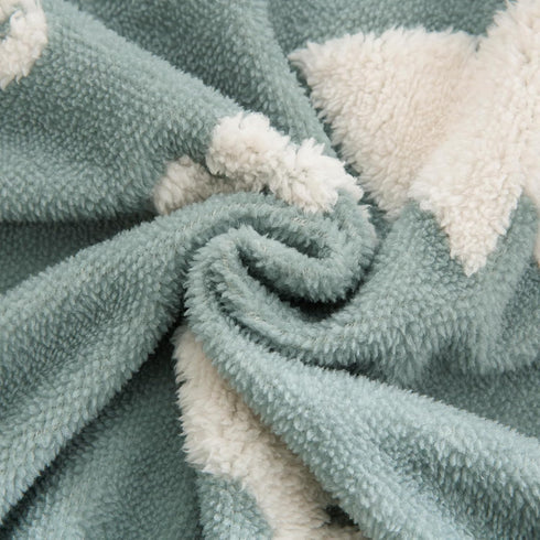BORITAR 3D Fox Baby Blanket for Boys Girls Jacquard Fleece Fuzzy Toddler Nursery Blanket Soft Warm Cozy Blanket with 3D Animal Design for Infant or Newborn Home Decor (30 x 40 Inch, Sage Green) by BORITAR