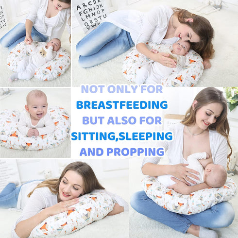 Breastfeeding,100% LAT Nursing Pillow for Cotton Removable Cover,Ergonomic Breast Feeding Pillows for Mom