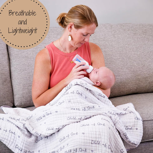 100% 6 47"x 47", LollyBanks Muslin Baby Blanket Organic Cotton, Muslin Quilt Lightweight, Toddler Blanket for Boy